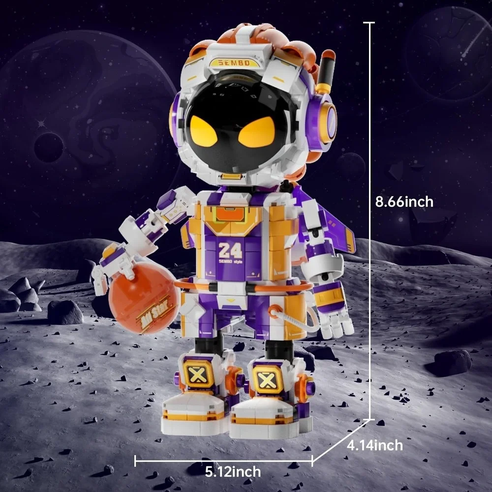 SEMBO Space Slam Dunk Basketball Robot LED Building Block Figure New 24 Toy